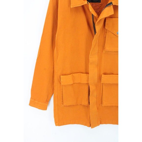 BRAND WHO Jacket Mens Orange Full Zip Designer Ask For More Embroidered Size XL - Picture 5 of 13